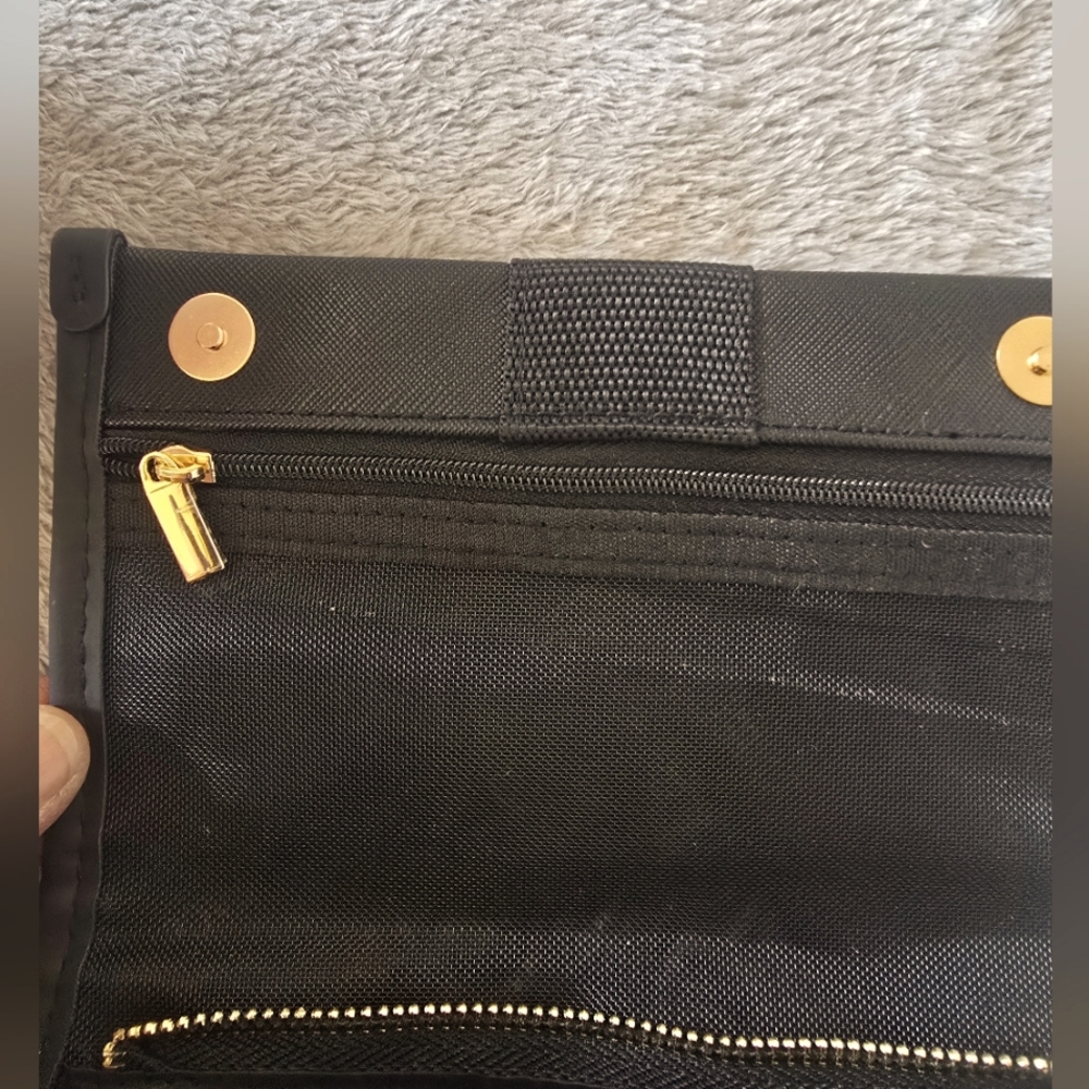SOLD.           NWOT Versace Black Clutch/ Cosmetic Bag with Gold Accents!! - Picture 6 of 9